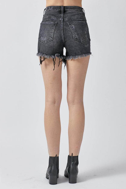 RISEN Raw Hem Denim Shorts with Pockets for Women - Selvanelle