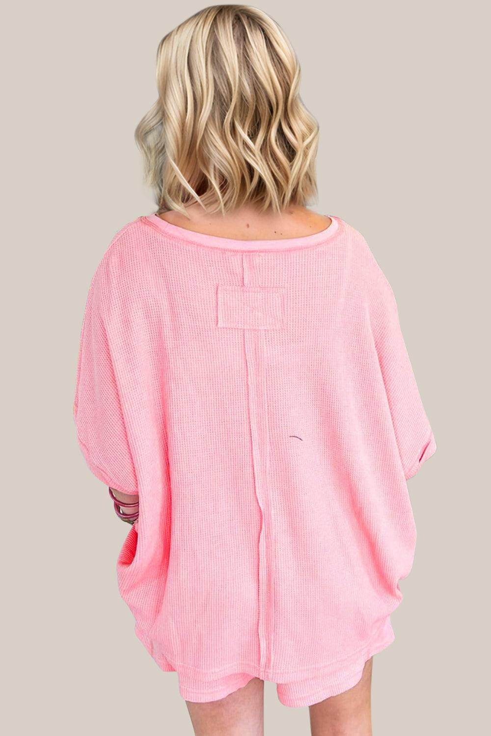 Oh Full Size Round Neck Half Sleeve Top and Shorts Set - Selvanelle