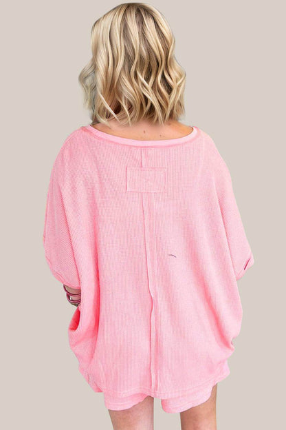 Oh Full Size Round Neck Half Sleeve Top and Shorts Set - Selvanelle