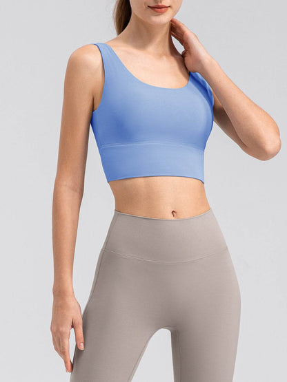 Scoop Neck Wide Strap Active Tank - Selvanelle