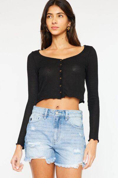 Kancan High Waist Frayed Denim Shorts for Summer Style - Selvanelle