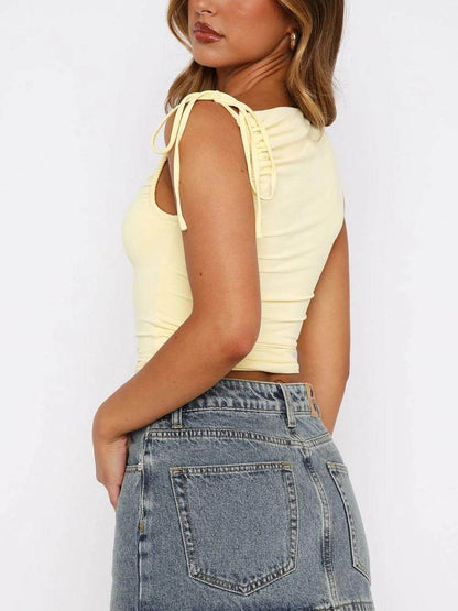 Lovelet Ruched Asymmetrical Neck Cami for Women’s Fashion - Selvanelle