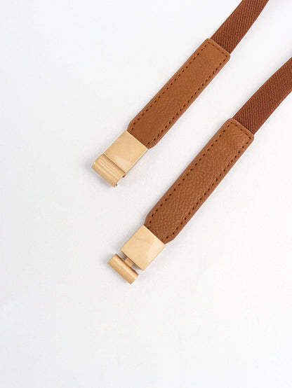 PU Elastic Skinny Belt for Women Adjustable Fashion Accessory - Selvanelle