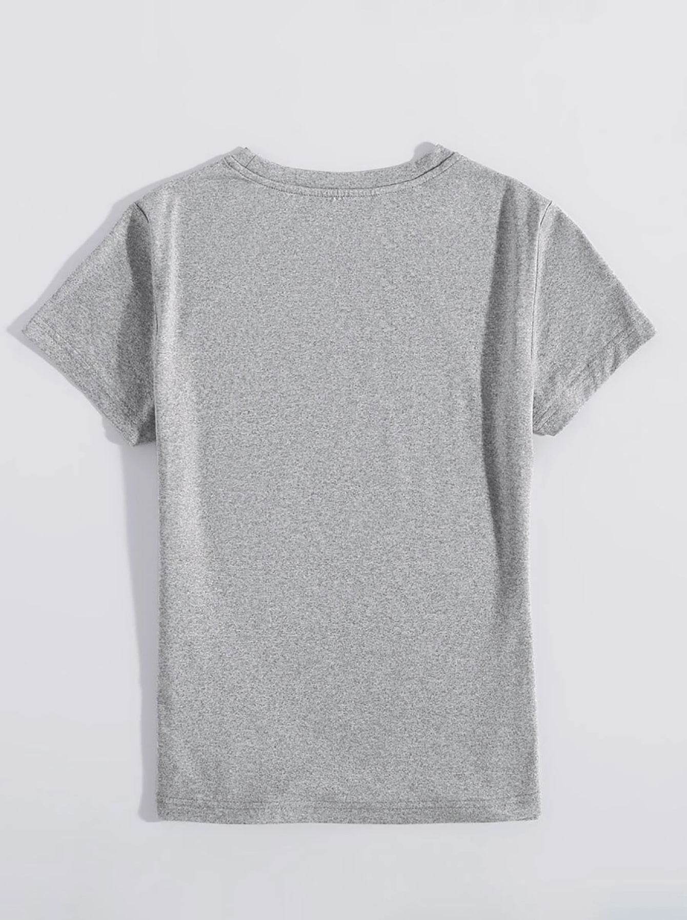 Graphic Round Neck Short Sleeve T-Shirt - Selvanelle