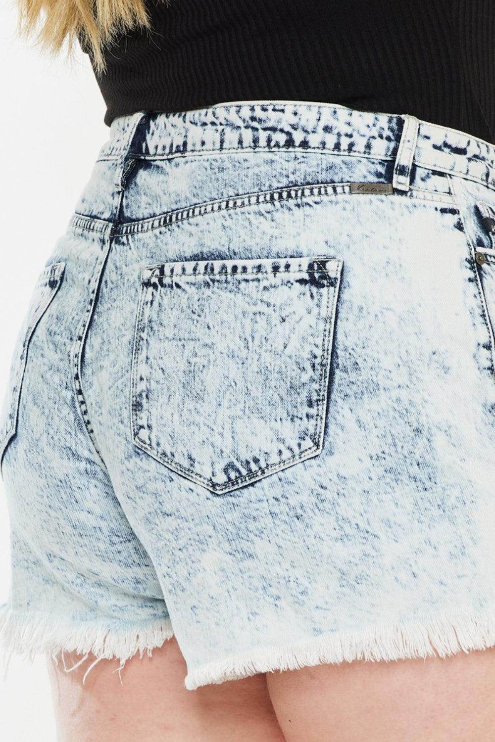 Kancan Full Size Distressed High Waist Denim Shorts for Women - Selvanelle
