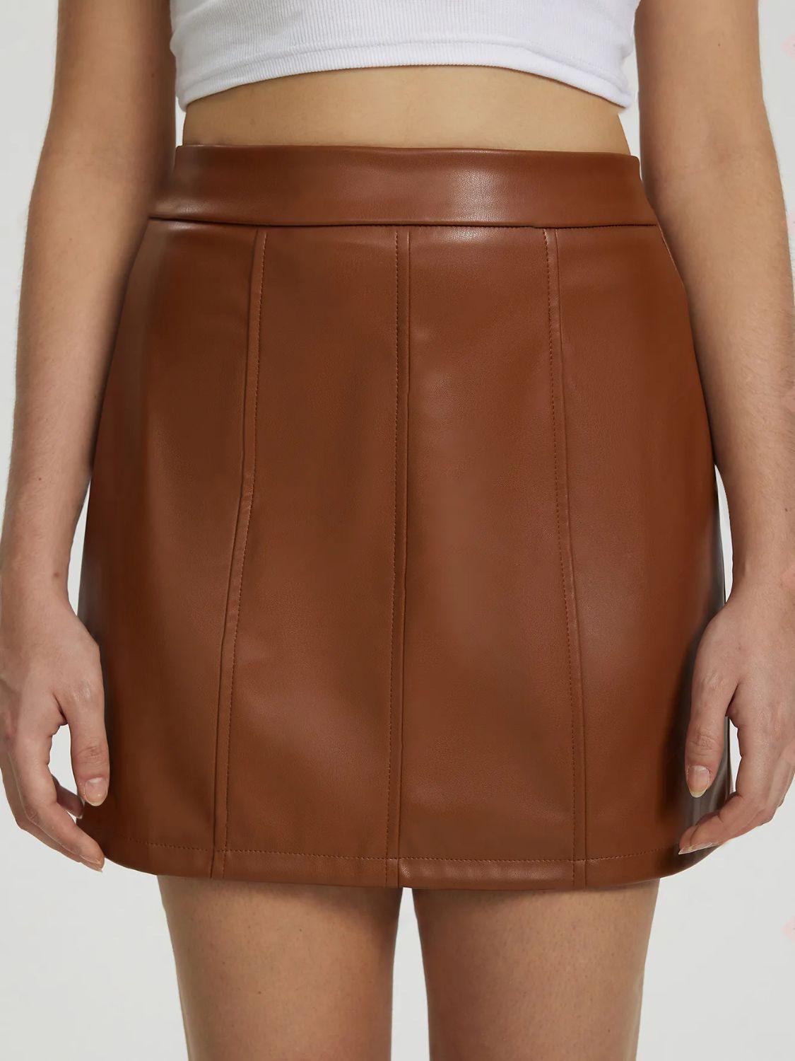 Mini Skirt with Zipper for Women in Various Sizes