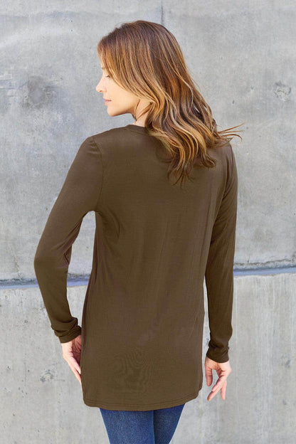 Basic Bae Full Size Round Neck Long Sleeve Top for Women - Selvanelle