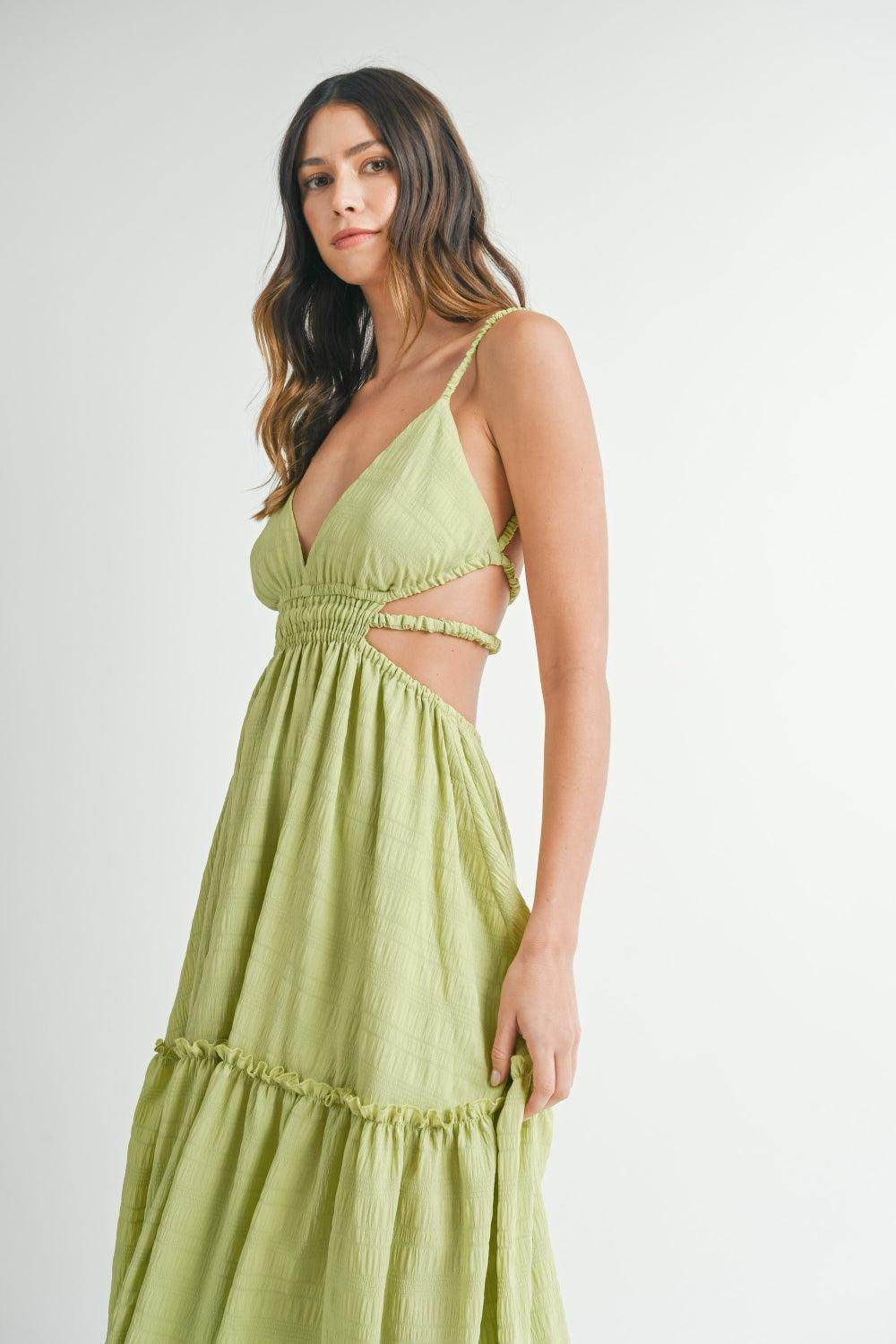 MABLE Cutout Waist Backless Maxi Dress for Special Events - Selvanelle