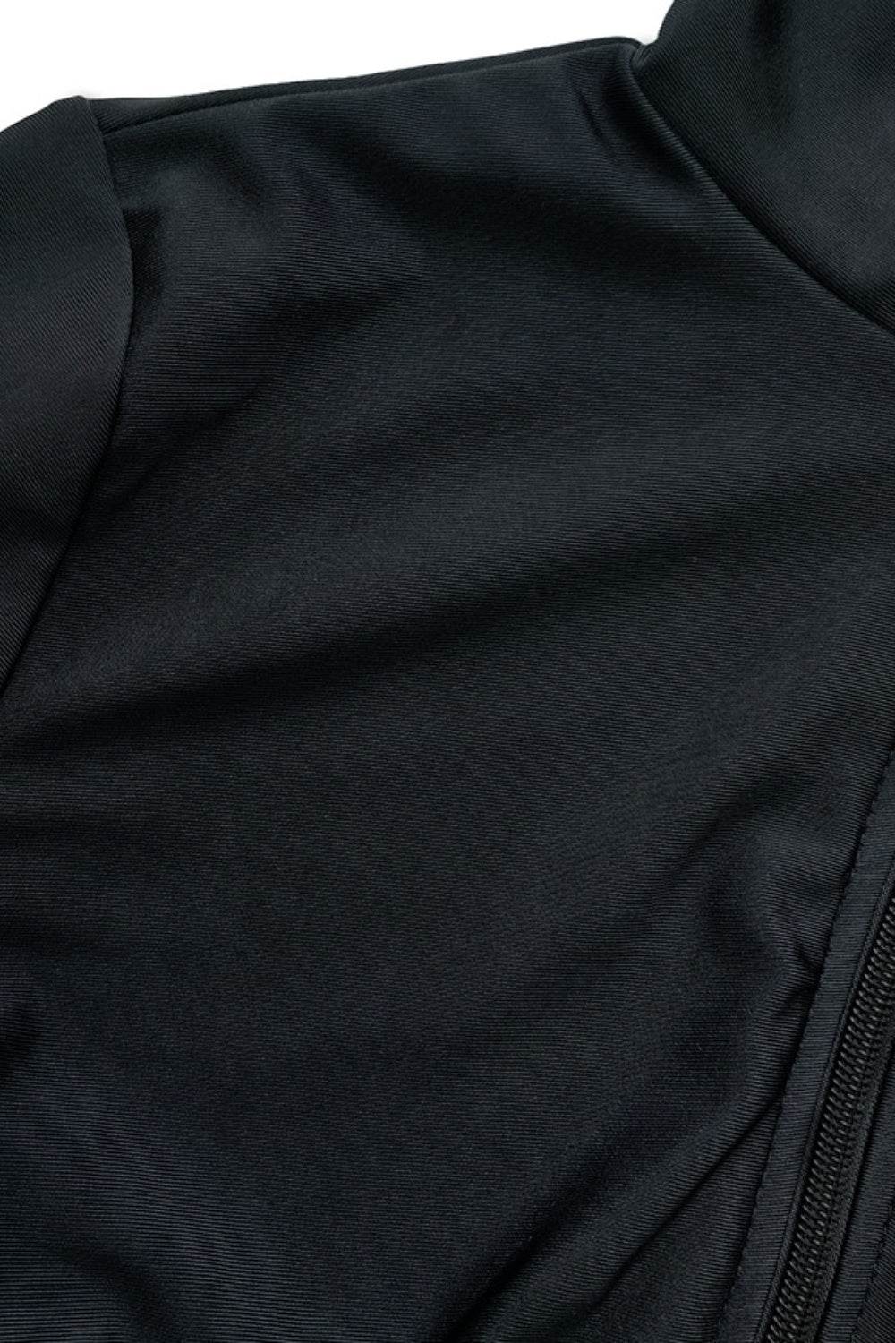 Zip Up Long Sleeve One-Piece Swimwear - Selvanelle