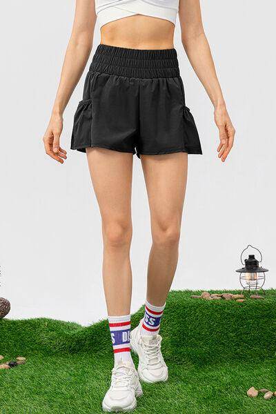 Elastic Waist Pocketed Active Shorts for Ultimate Comfort - Selvanelle