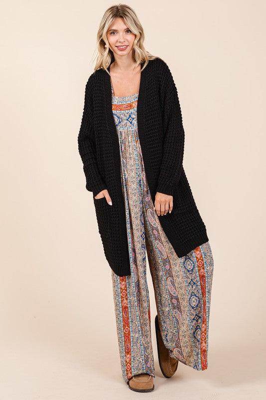 Mittoshop Open Front Long Sleeve Longline Cardigan for Women - Selvanelle