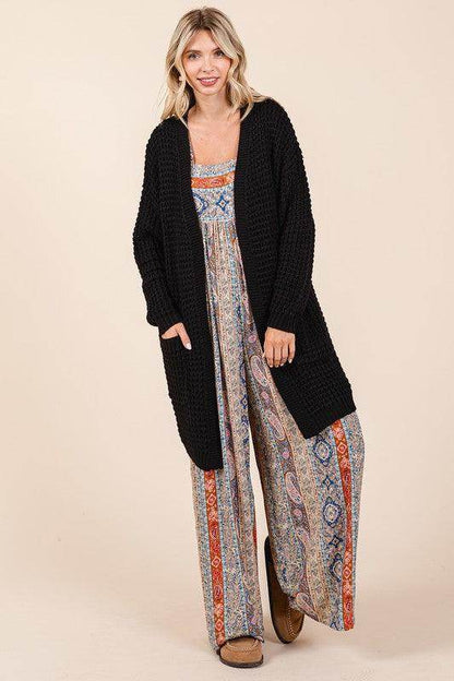Mittoshop Open Front Long Sleeve Longline Cardigan for Women - Selvanelle