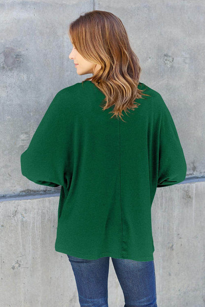 Double Take Full Size Round Neck Long Sleeve T-Shirt for Women - Selvanelle