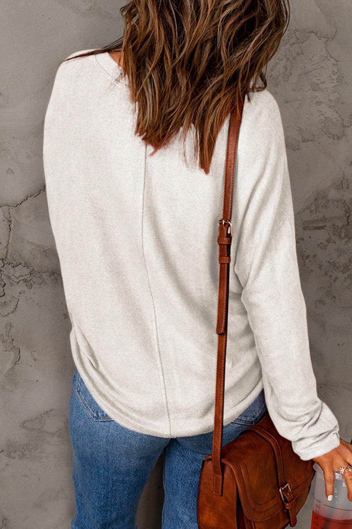 Double Take Full Size Round Neck Long Sleeve T-Shirt for Women - Selvanelle