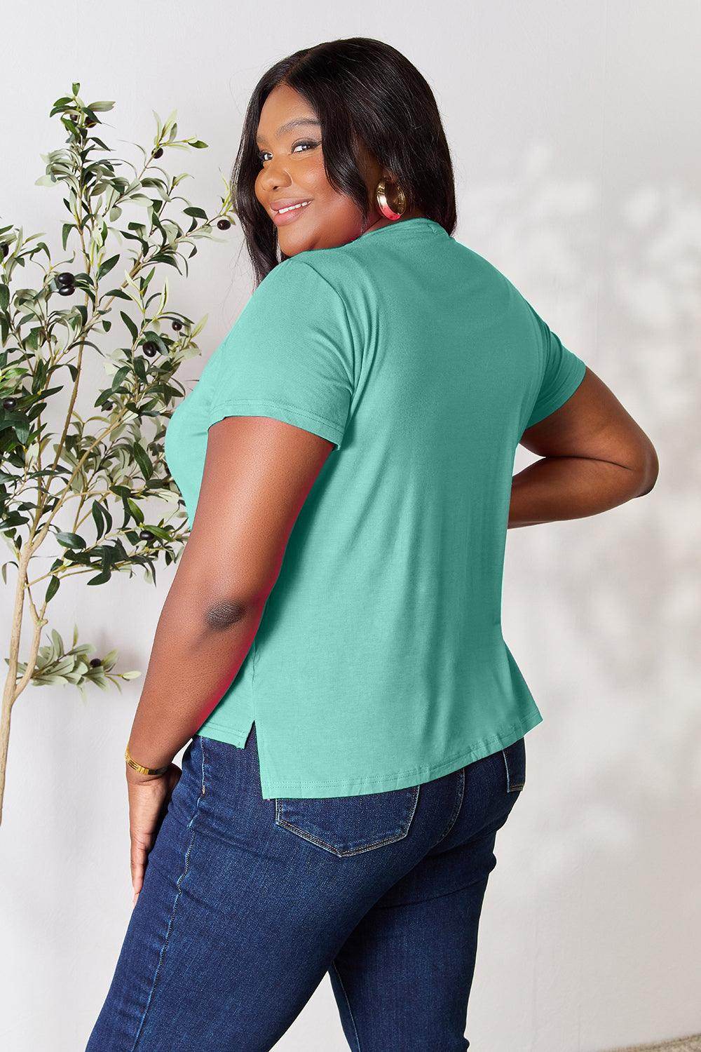 Basic Bae Full Size Round Neck Short Sleeve T-Shirt for Women - Selvanelle