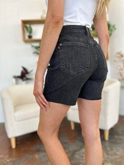 Judy Blue Full Size High Waist Rigid Magic Denim Shorts - Selvanelle