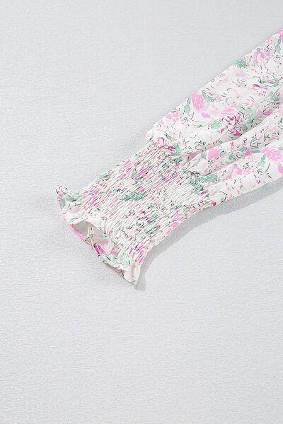 Printed Round Neck Long Sleeve Blouse for Women Fashion - Selvanelle