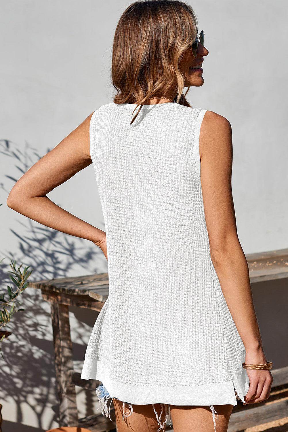 Sequin Football Round Neck Tank for Stylish Game Days - Selvanelle
