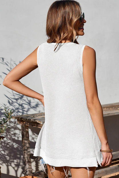 Sequin Football Round Neck Tank for Stylish Game Days - Selvanelle