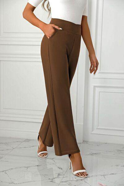 High Waist Straight Leg Pants for Women in Various Sizes - Selvanelle