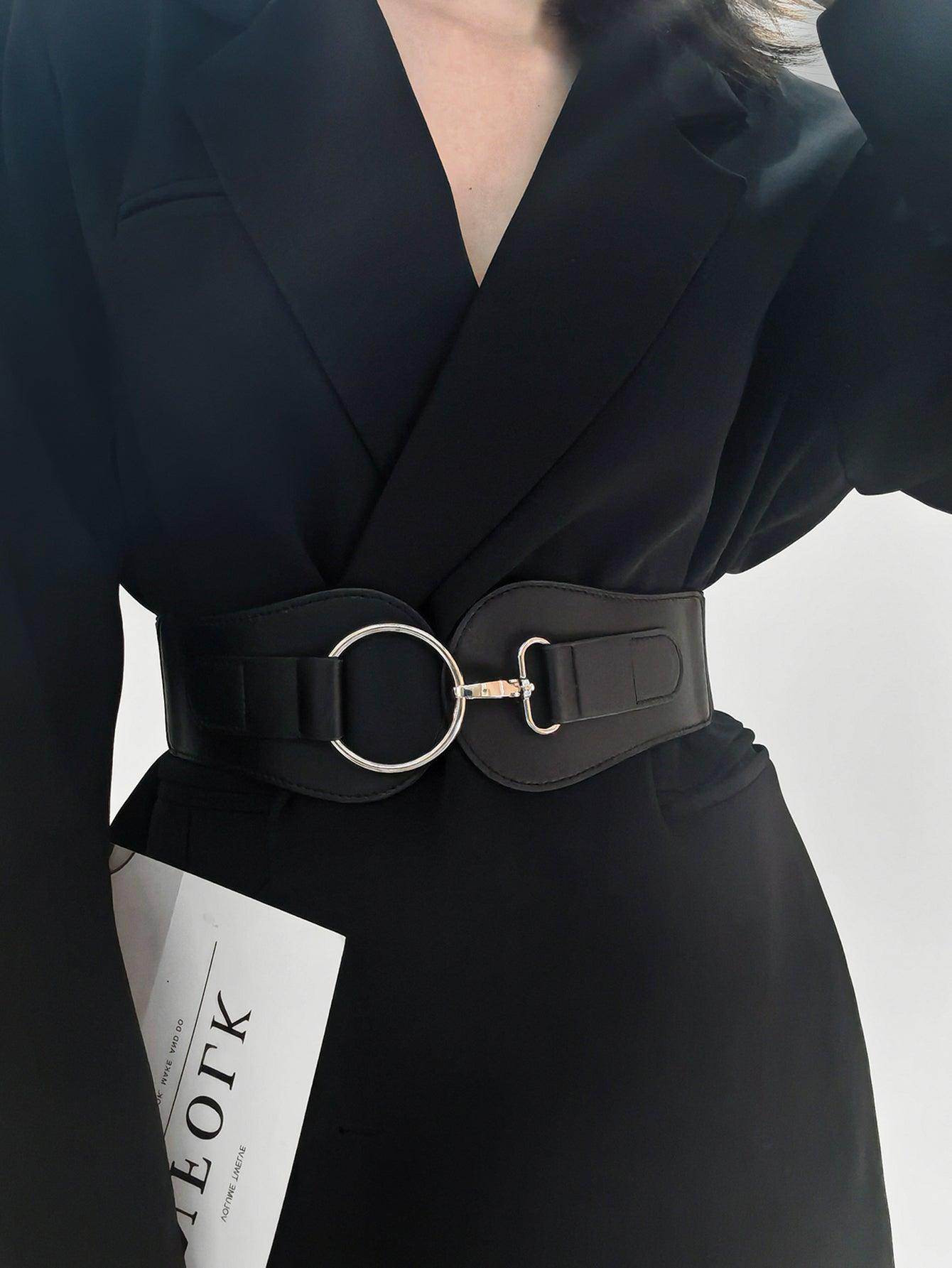 PU Elastic Wide Belt for Comfortable Fashion Fit - Selvanelle