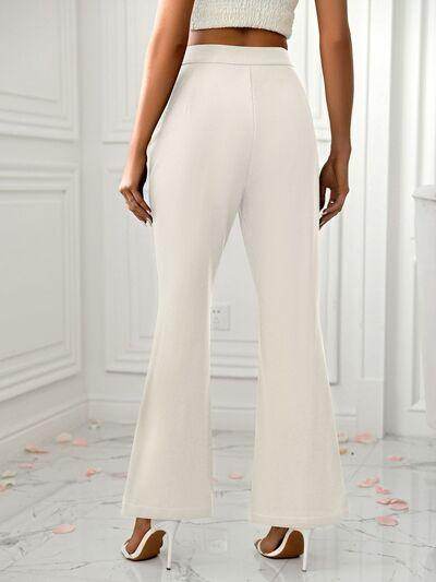 Slit Flare Pants with Pockets for Stylish Comfort - Selvanelle