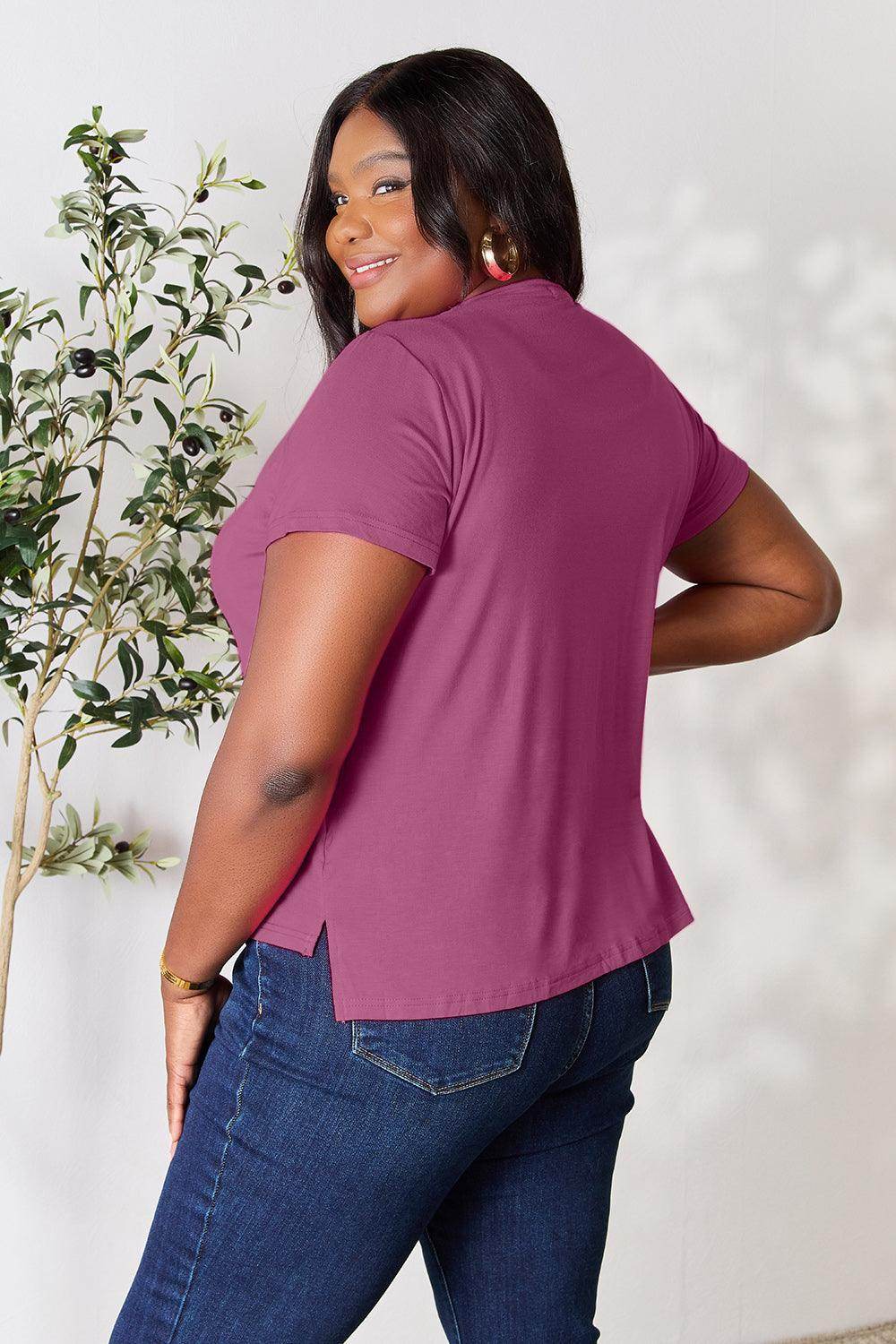 Basic Bae Full Size Round Neck Short Sleeve T-Shirt for Women - Selvanelle