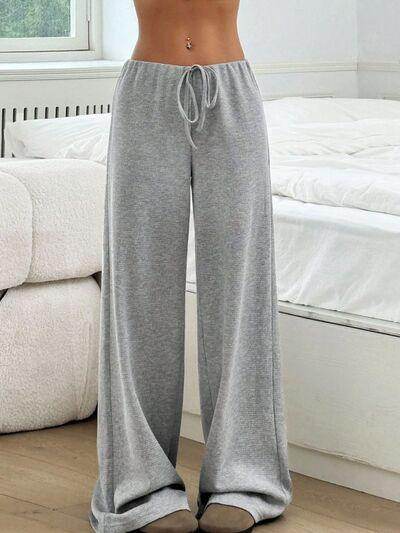 Tied Striped Wide Leg Pants for Stylish Comfort Wear - Selvanelle