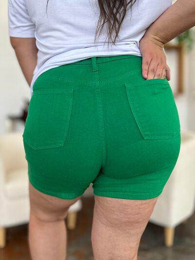 Judy Blue Full Size Tummy Control Denim Shorts for Women - Selvanelle