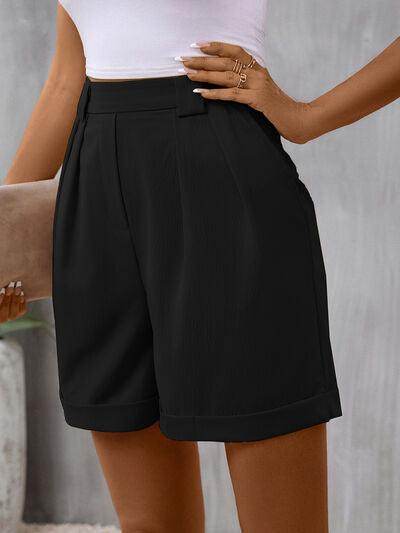 Perfee Pocketed Mid-Rise Waist Shorts for Women Fashion - Selvanelle
