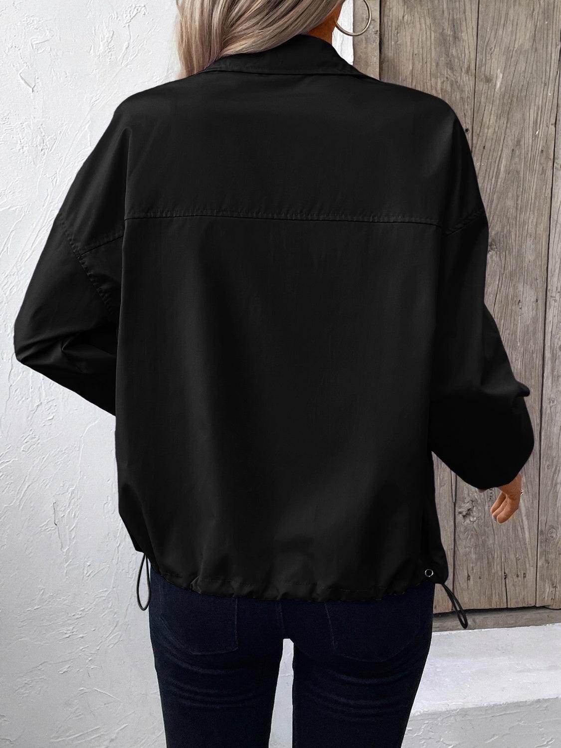 Ivy Lane Pocketed Zip Up Long Sleeve Jacket for Women - Selvanelle
