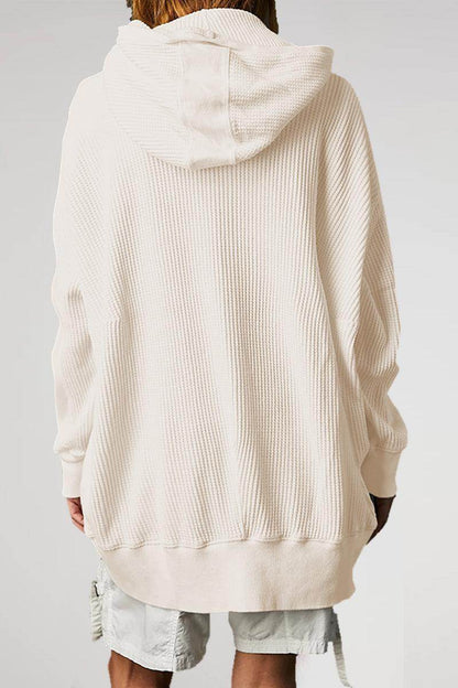 Zip-Up Long Sleeve Jacket with Hood and Pockets for Comfort - Selvanelle