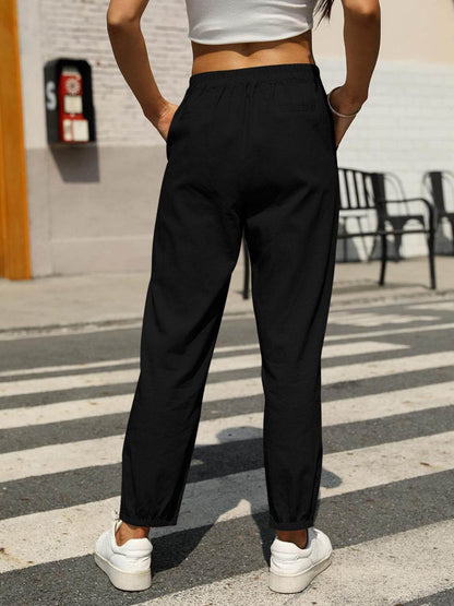 Elastic Waist Tapered Pants - Selvanelle