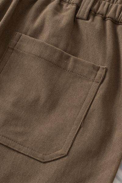 Half Elastic Waist Straight Pants for Comfortable Fit - Selvanelle