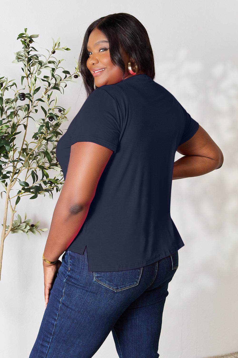 Basic Bae Full Size Round Neck Short Sleeve T-Shirt for Women - Selvanelle
