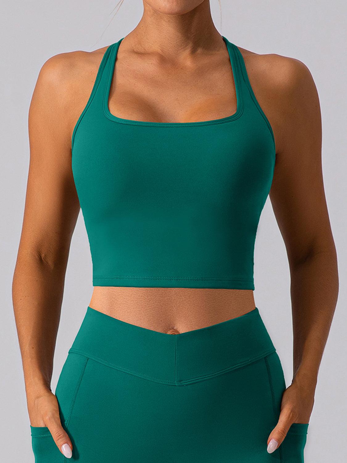 Square Neck Racerback Cropped Tank for Stylish Comfort