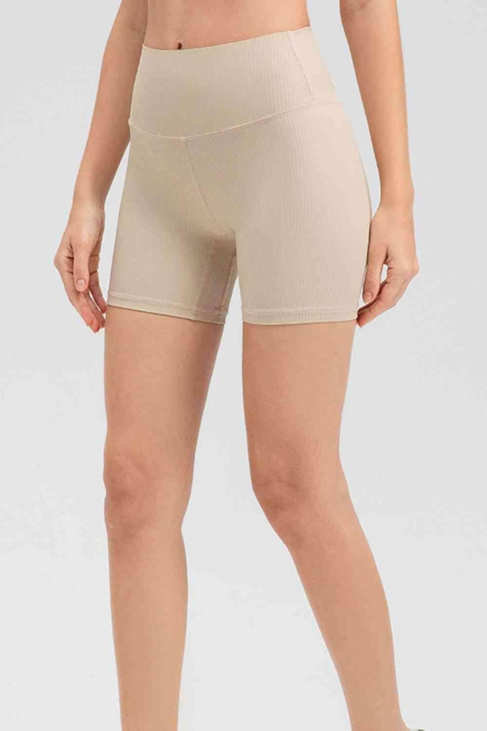 Wide Waistband Slim Fit Sports Shorts for Active Lifestyle - Selvanelle