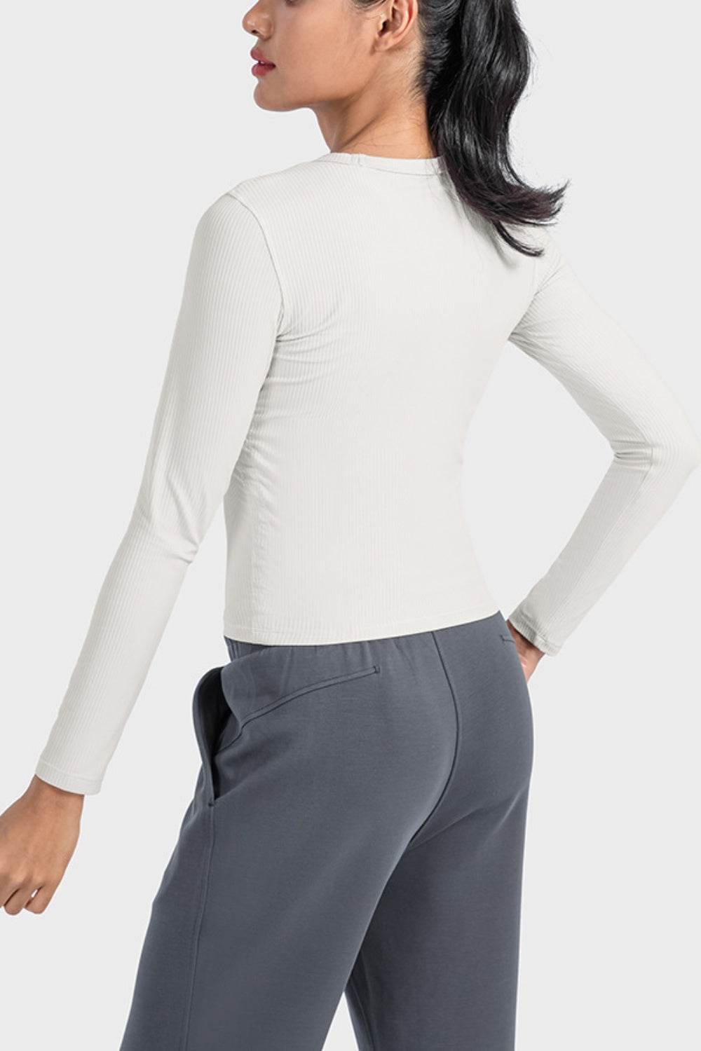 Millennia Round Neck Long Sleeve Sports Top - Selvanelle