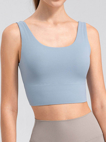 Scoop Neck Wide Strap Active Tank - Selvanelle