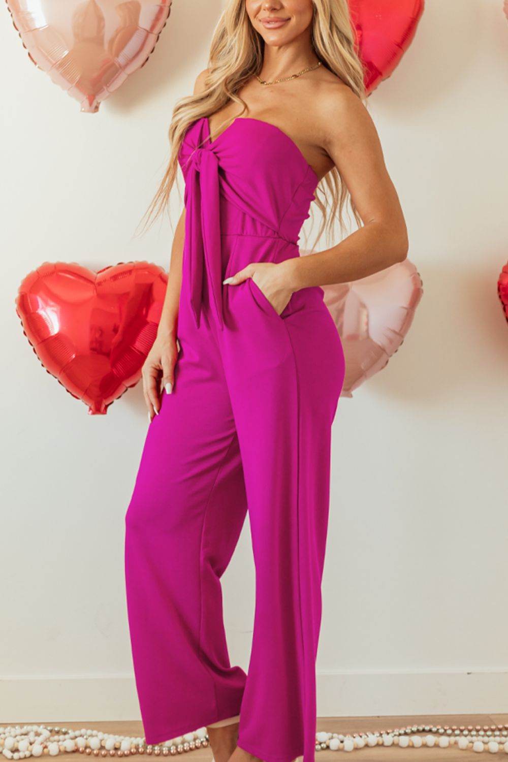 Tied Tube Wide Leg Jumpsuit - Selvanelle