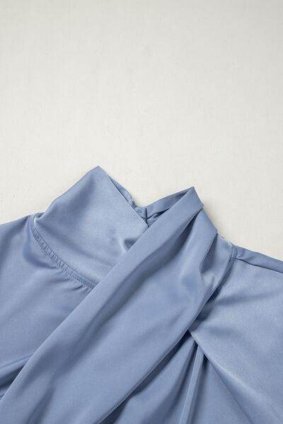 Cutout Turtleneck Long Sleeve Blouse for Stylish Outfits - Selvanelle