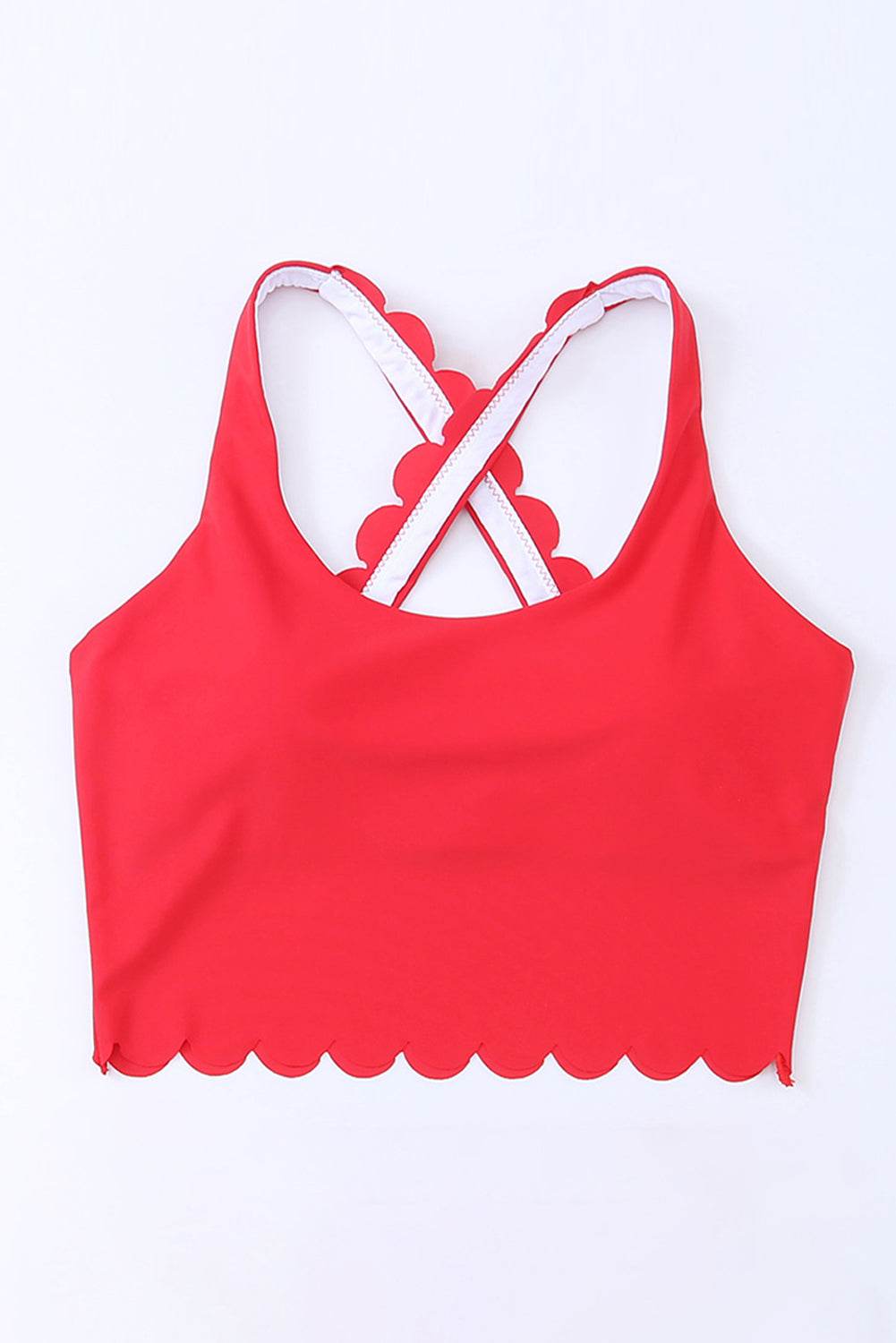 Crisscross Scoop Neck Swim Top - Selvanelle