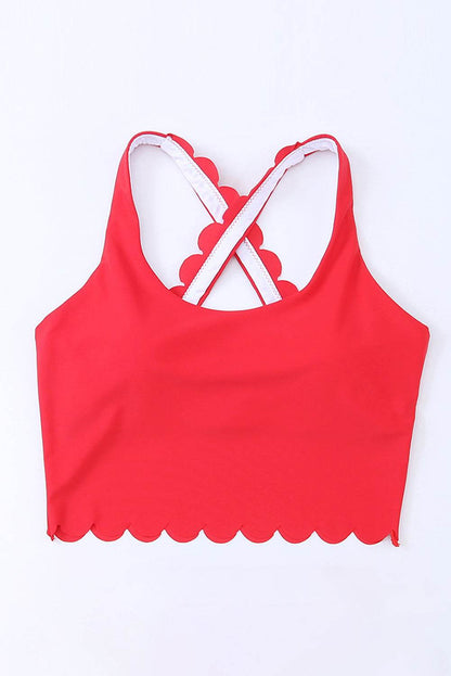 Crisscross Scoop Neck Swim Top - Selvanelle