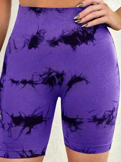 Tie-Dye High Waist Active Shorts for Women Workout Gear - Selvanelle