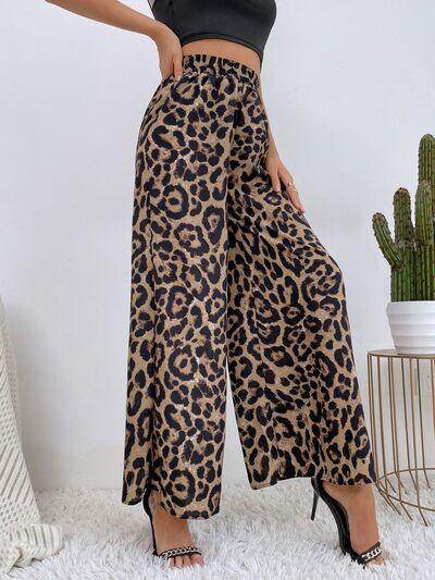 Printed Elastic Waist Wide Leg Pants for Women Fashion - Selvanelle