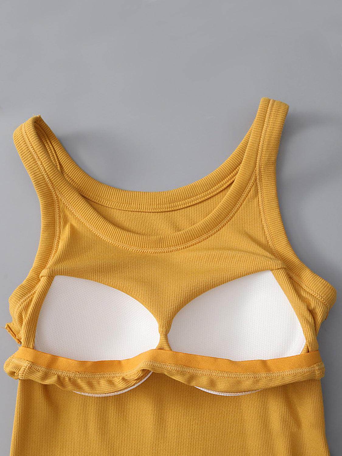 Round Neck Tank with Bra for Everyday Comfort Wear - Selvanelle