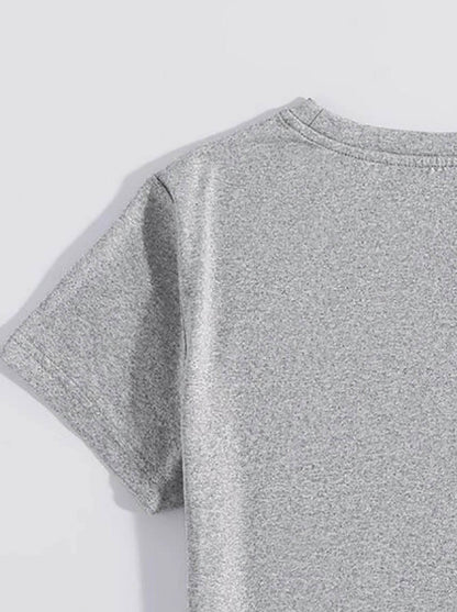 Graphic Round Neck Short Sleeve T-Shirt - Selvanelle