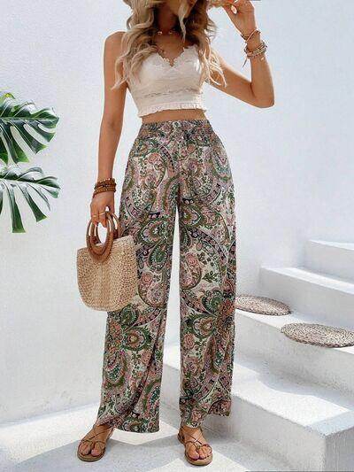 Printed Wide Leg Pants for Stylish Comfort and Fit - Selvanelle