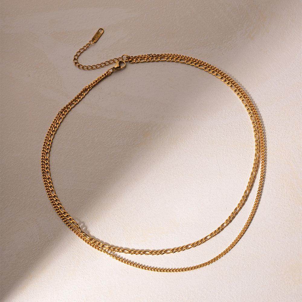Stainless Steel Double-Layered Necklace for Elegant Style - Selvanelle