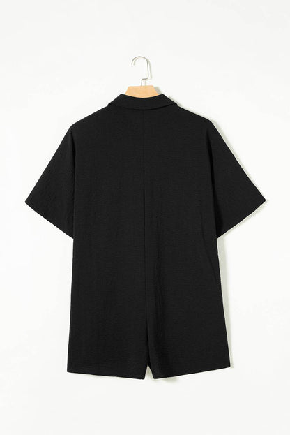 Half Button Collared Neck Romper - Selvanelle